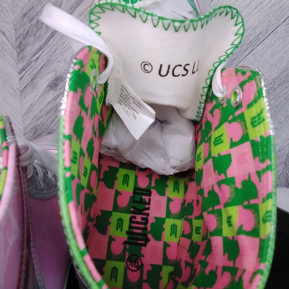 Ground Up' Wicked High Top Sneakers Sz: US 9.5 Women's Green/Pink - Picture 4 of 7